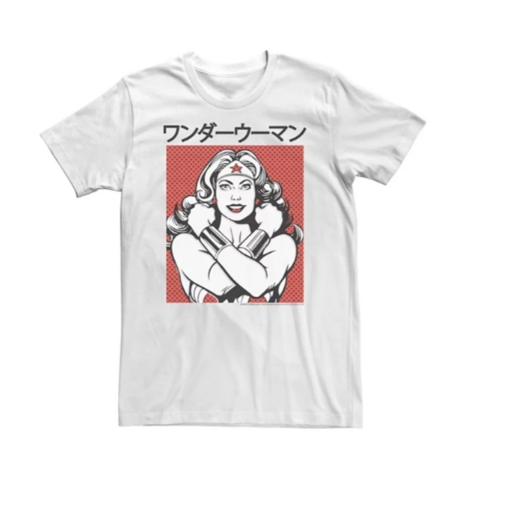Wonder Woman DC Comics Dotted Kanji Portrait Tee T-Shirt XL Nwot.